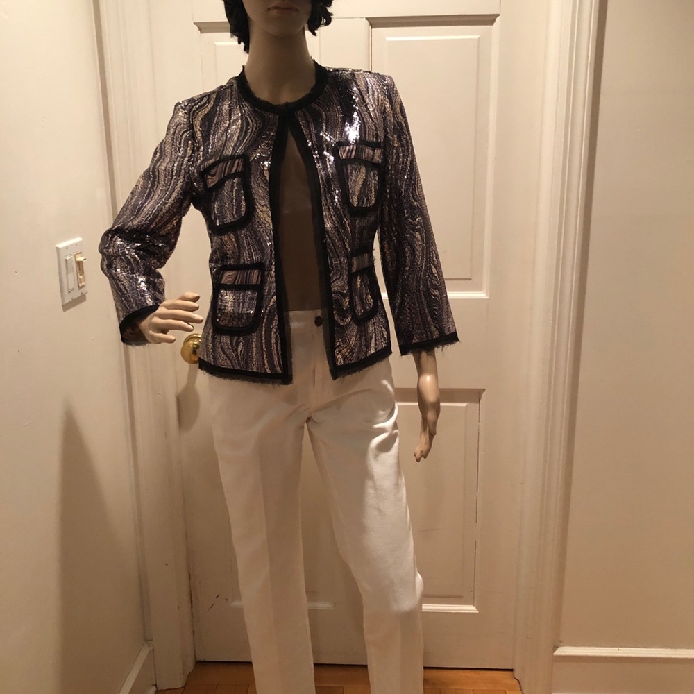 Nwot Cache Sequin Multicolor Jacket Blazer Sz S - image 6